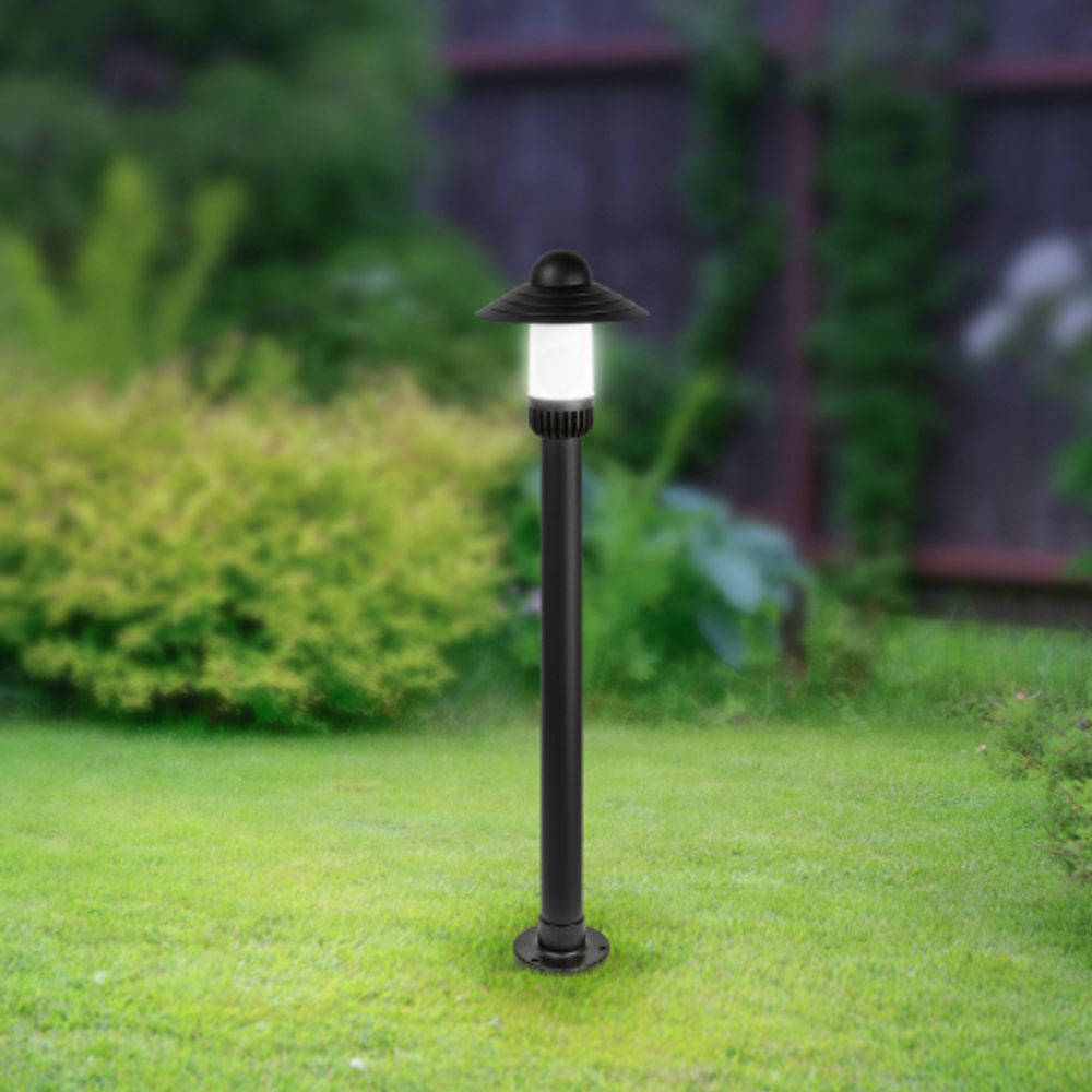 Садово-парковый светильник ЭРА НТУ 01-60-010 Поллар напольный черный IP54 Е27 max60Вт h1060мм | Садово-парковые светильники