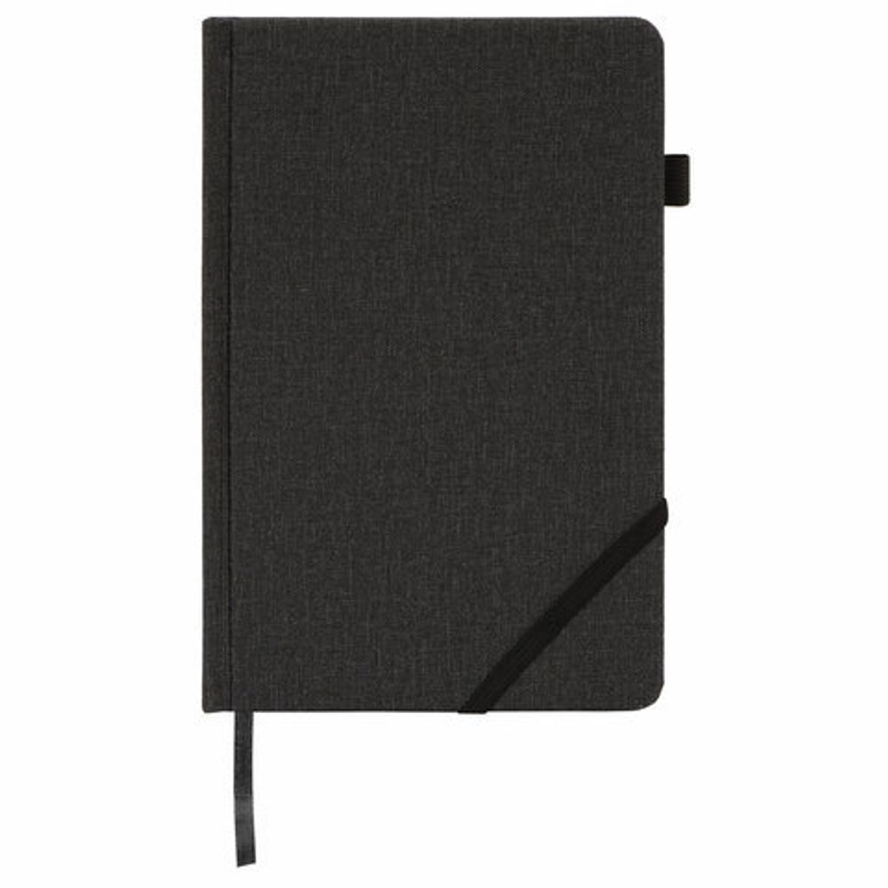 Ежедневник недатированный А5 138x213 мм BRAUBERG "Finest" под кожу, резинка, 136 л., черный, 111869