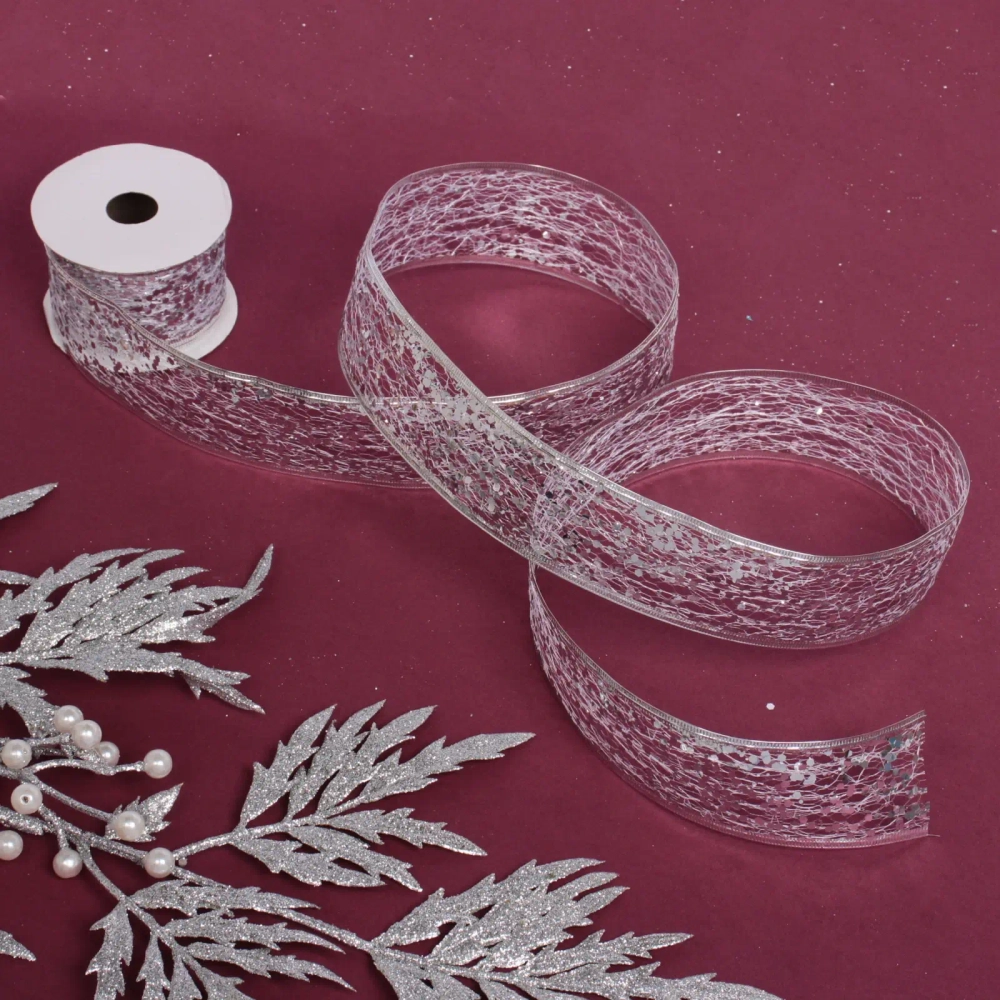 Лента для декорирования «Волшебная тайна» 5 см, 2,7 м, Серебро (микс дизайнов)