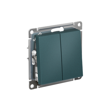 Выключатель 2-кл. AtlasDesign (сх. 2) 10А с самовозвратом механизм изумруд SE ATN000817