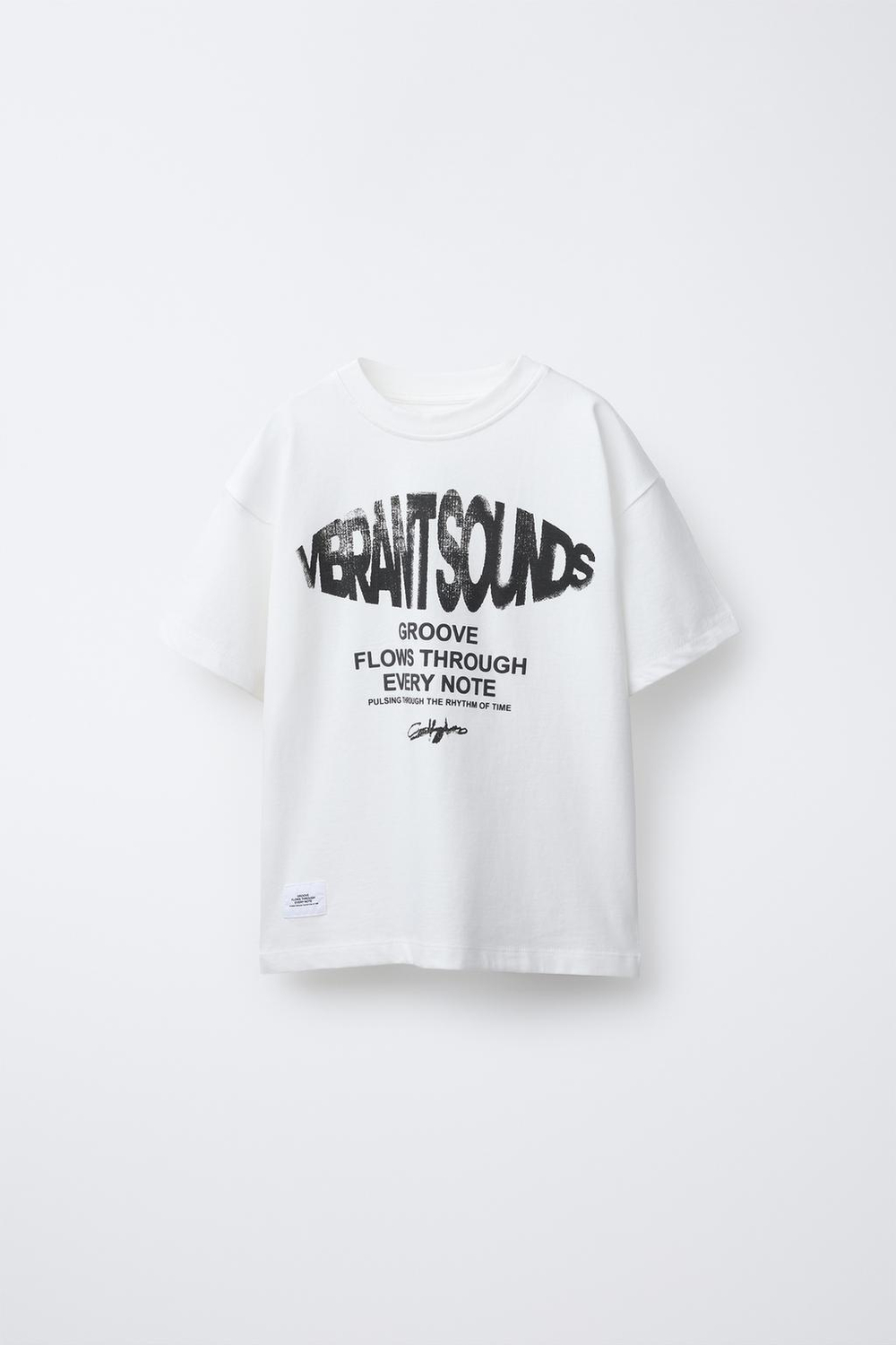 ZARA ФУТБОЛКА С НАДПИСЬЮ И НАШИВКОЙ, БЕЛЫЙ