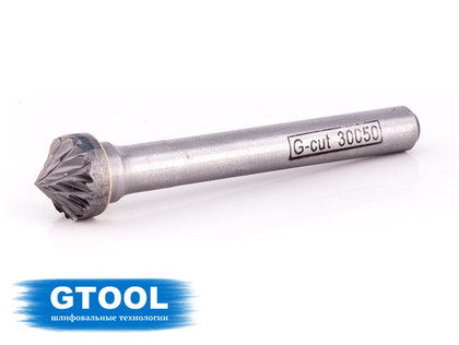 Борфреза GTOOL форма K зенкер с вершиной 90°, диаметр головки 10мм