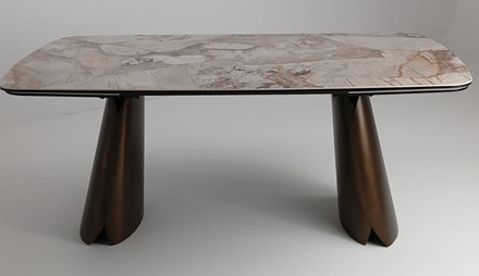 Стол М-City DISAUR Имберт (Imbert) 180 Патагония (Gloss Patagonia), керамика, Медный Брашированный