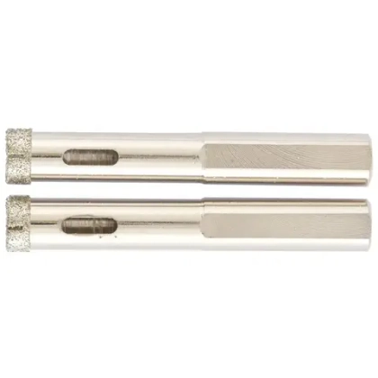 Сверло алмазное по керамограниту, 10 х 67 мм, 3-гранный хвостовик 2 шт.// MATRIX 726103