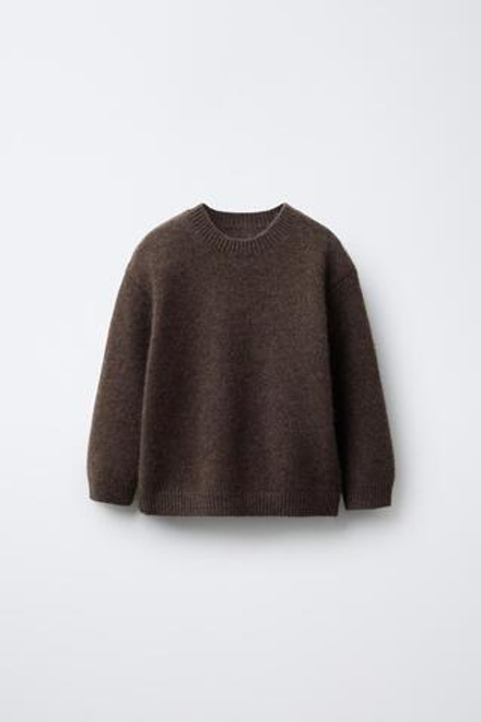 ZARA Х BENSIMON ® ТРИКОТАЖНЫЙ СВИТЕР, КОРИЧНЕВЫЙ МЕЛАНЖ