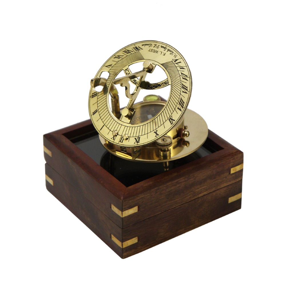 Nautical Морской компас в деревянном футляре