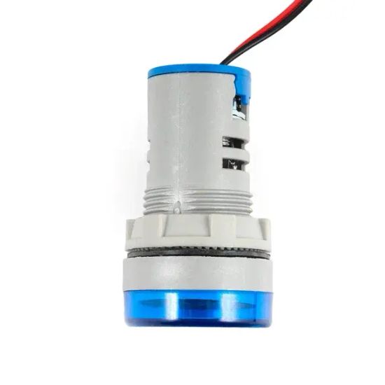 Цифровой панельный вольтметр/амперметр AD16-22VAMS 0-100 А круглой формы, синий