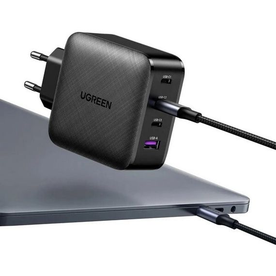 Сетевое зарядное устройство Ugreen CD224 USB-A+3*USB-C 65W GaN (70774) черный