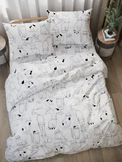 Наволочка комплект 2шт Полисатин Мечта "Tabby" 70x70 см на молнии