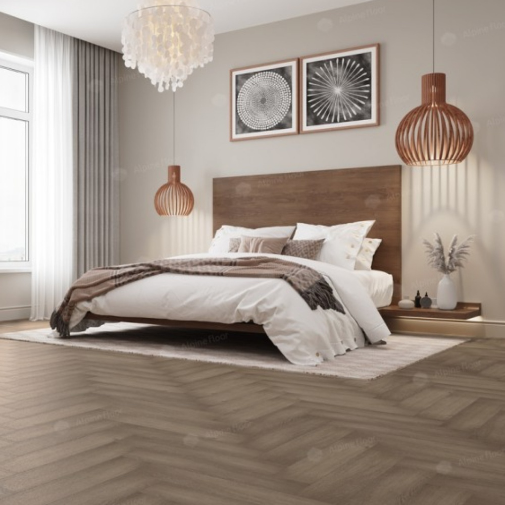 Кварцвиниловая плитка Alpine Floor Chevron Alpine ECO 18-4 Дуб Насыщенный