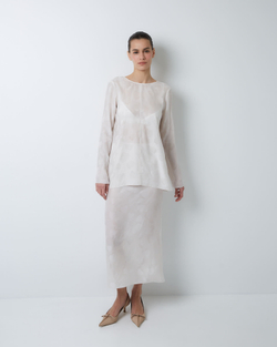 Топ с открытой спиной из смесового шелка Стелла Маккартни сердечки белый