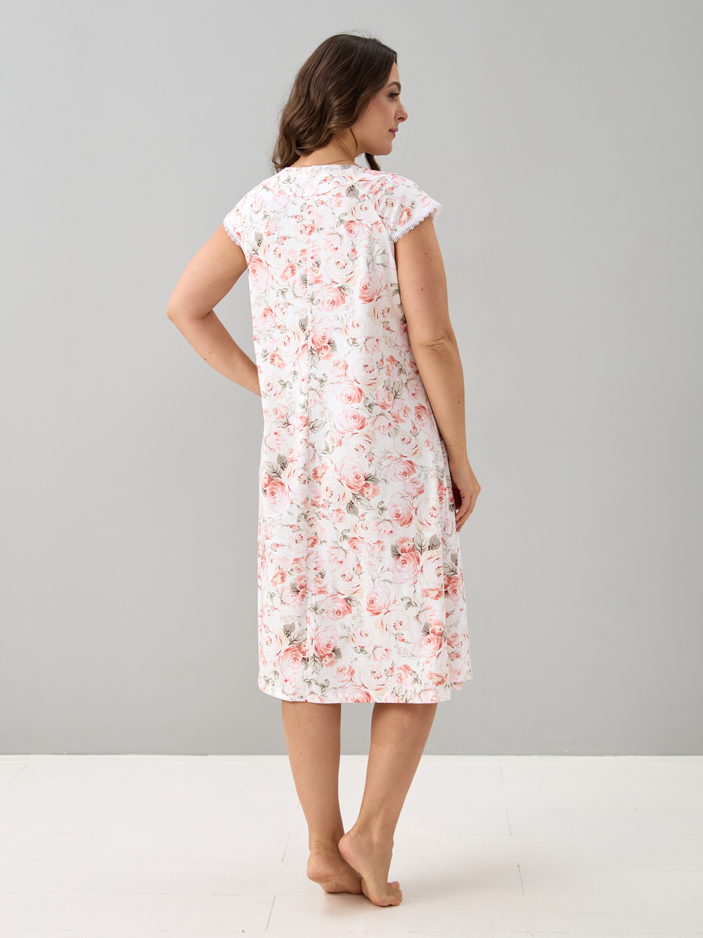 Ночная сорочка С-007/персиковый-розы