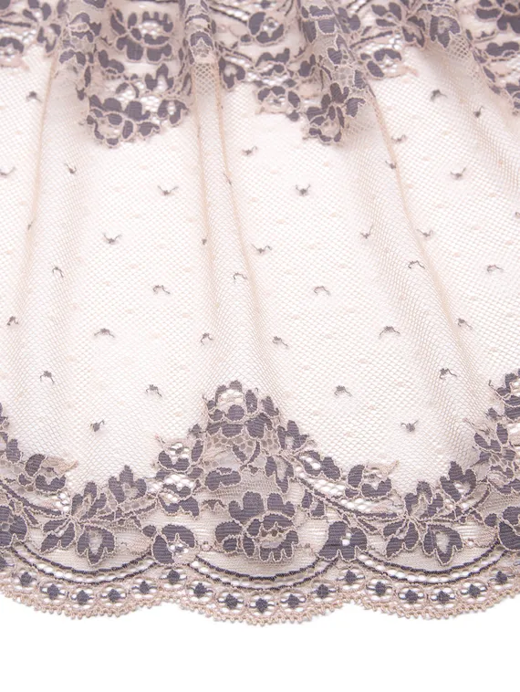 03-171 Кружево эластичное 22 см, бежевый/серый