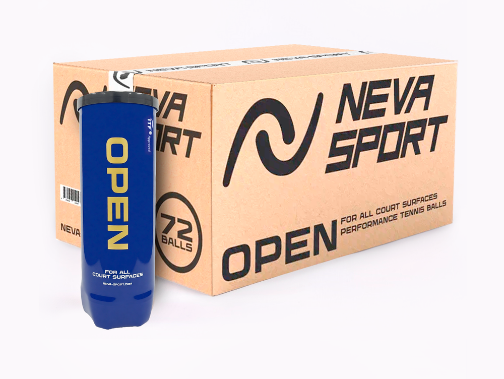 Короб теннисных мячей NEVA SPORT OPEN (24 банки по 3 мяча)