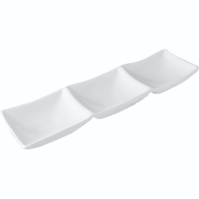 Менажница «Кунстверк» 3 секции;фарфор;,H=20,L=280,B=85мм;белый (Цвет: белый)