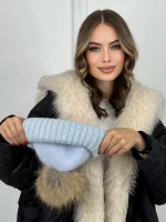шапка ангора с меховым помпоном зимняя пушистая стильная