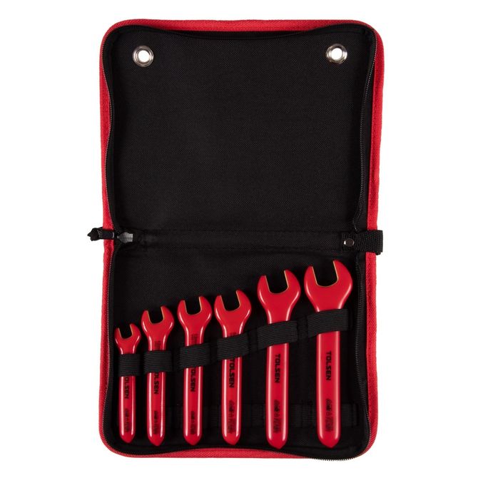 TOLSEN (TTV83606) Набор рожковых диэлектрических ключей, 10-19 мм, 6 предметов, в футляре на молнии