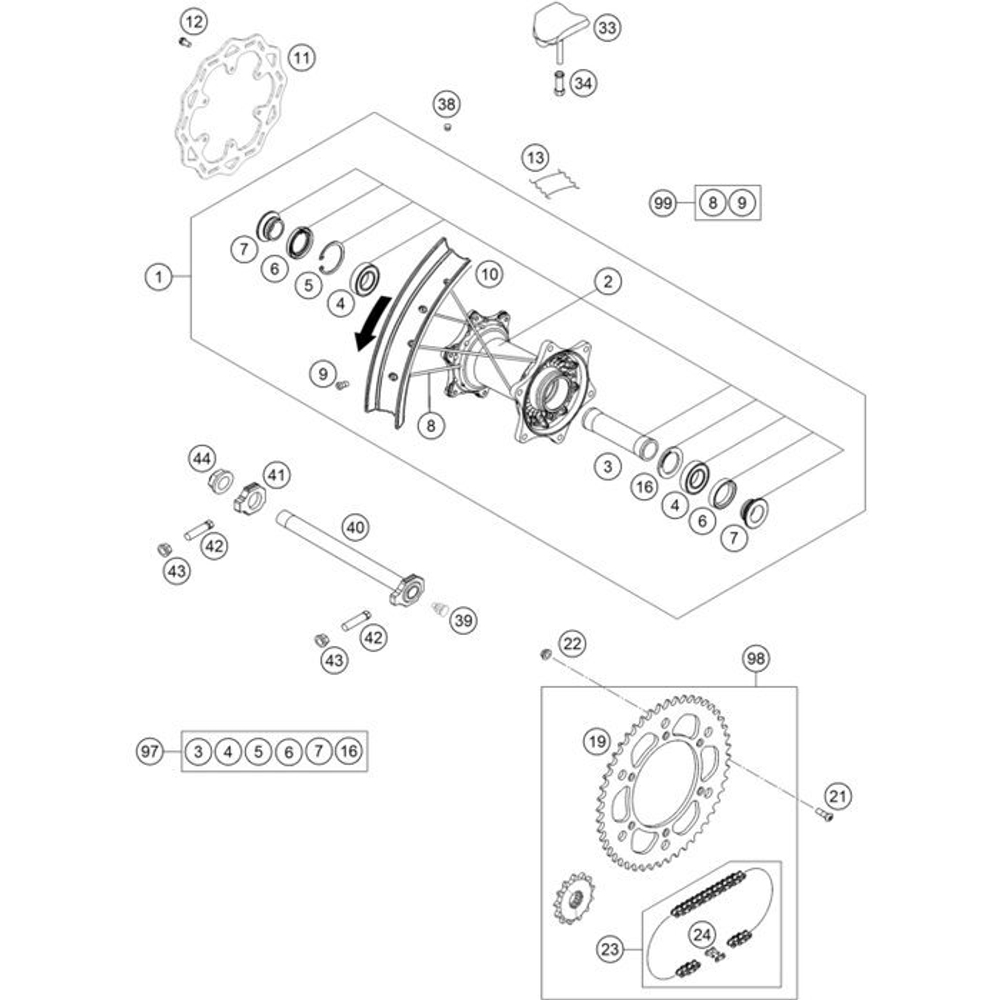 Диск тормозной задний Husqvarna TC/TE/FC/FE-125/250/300/350F/450F D=220mm