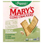 Mary's Gone Crackers, Organic Real Thin Crackers™, чеснок и розмарин, 113 г (4 унции)