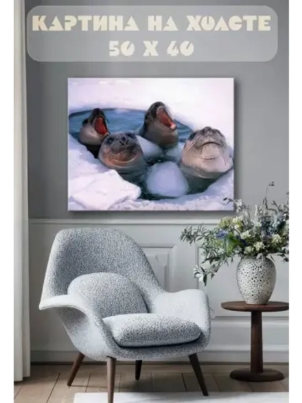 Картина на стену 40 X 50 Тюлени