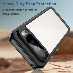 Прозрачный чехол для Google Pixel 10 Pro XL, мягкие усиленные рамки черного цвета