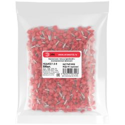 Наконечник-гильза ЭРА NO-225-73 (двойной) НШвИ 1,0-8 с изолированным фланцем (упаковка 500 шт.) | Наконечники слаботочные