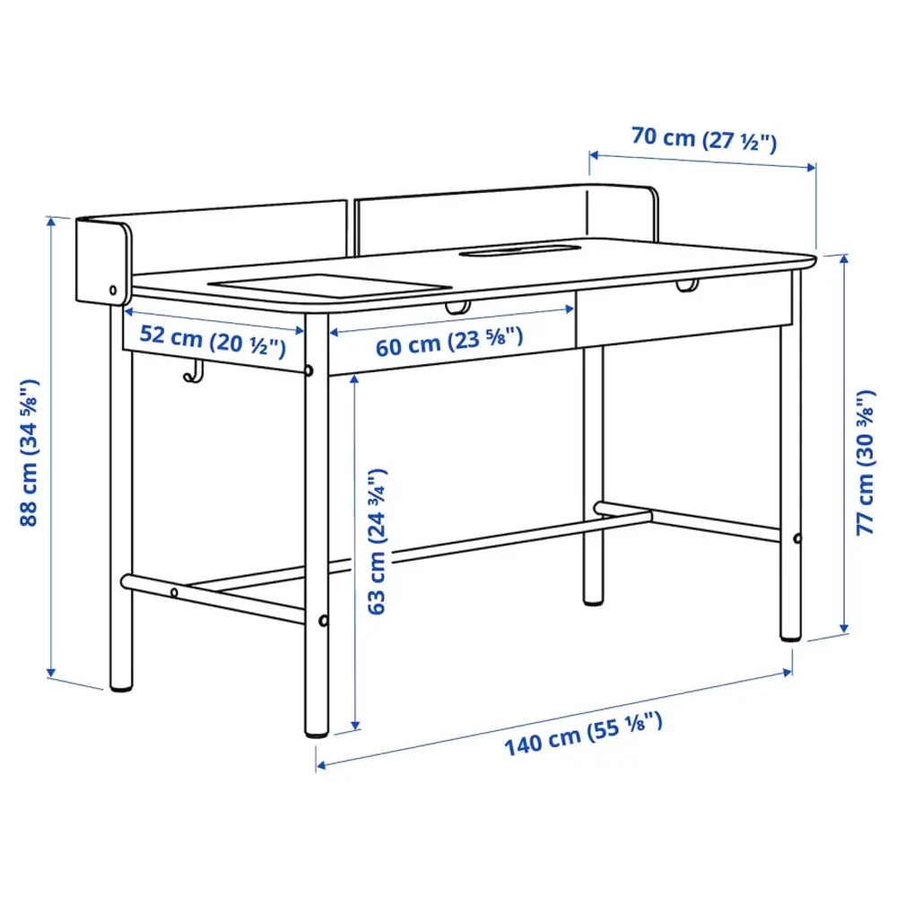 Комбинация: стол и стул - IKEA RIDSPÖ/RIDSPO/LÅNGFJÄLL/LANGFJALL, 140х70 см, дуб, РИДСПО/ЛАНГФЬЕЛЛЬ ИКЕА
