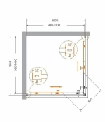Душевой уголок Cezares Relax 100x100 RELAX-304-A-2-100-C-GM стекло прозрачное/профиль матовая оружейная сталь