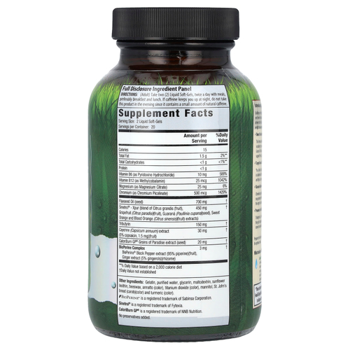 Irwin Naturals, Stored-Fat Belly Burner, Plus CaloriBurn GP®, 40 Liquid Soft-Gels