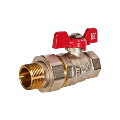 Кран шаровой полнопроходной ROMMER - 3/4" (ВР/НР, PN40, ручка-бабочка)