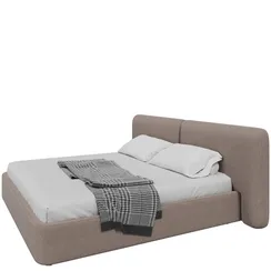 Кровать двуспальная Hub Soft 200 см (капучино, твид)