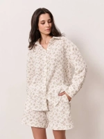 Костюм - пижама с шортами из муслина домашний оверсайз