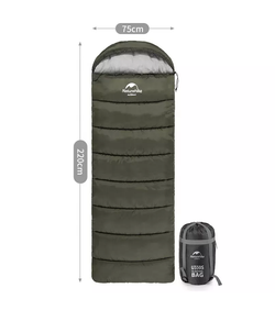 Мешок спальный Naturehike U250S, (190х30)х75 см, (левый) (ТК: 0C), темно-зеленый