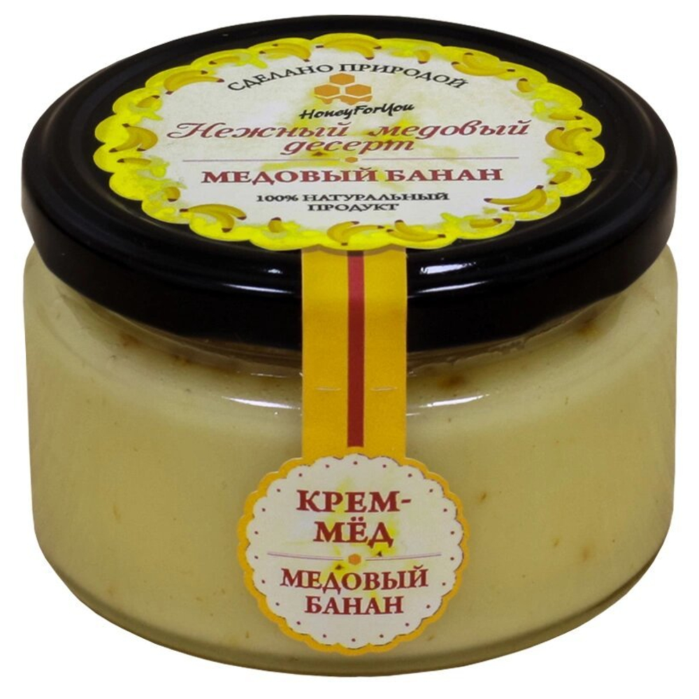 Нежный медовый десерт HoneyForYou "Медовый банан", крем-мед, 250 г.Копировать товар