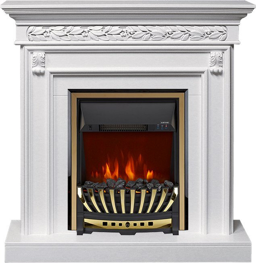 Каминокомплект Valletta - Белый (Ширина 1040 мм) с очагом Aspen Gold