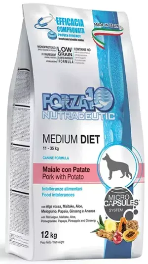 Forza 10 Корм для собак средних пород гипоаллергенный Medium Diet Low Grain Maiale pat со свининой