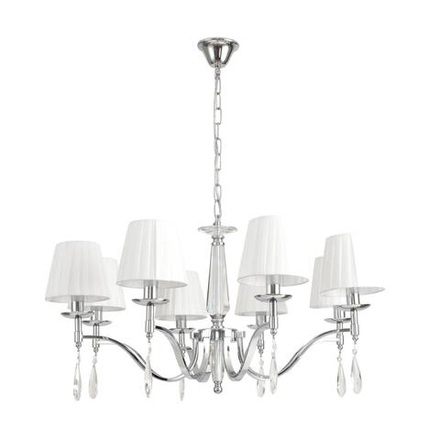 8316/8 CLASSI LN26 057 хром/белый, металл/хрусталь/текстиль Люстра E14 8*40W 220V MAGDA