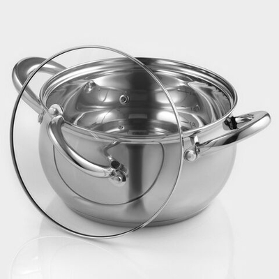 Кастрюля из нержавеющей стали Доляна «Гиперион», 1,9 л, d=16 см, с крышкой (Цвет: не задано)