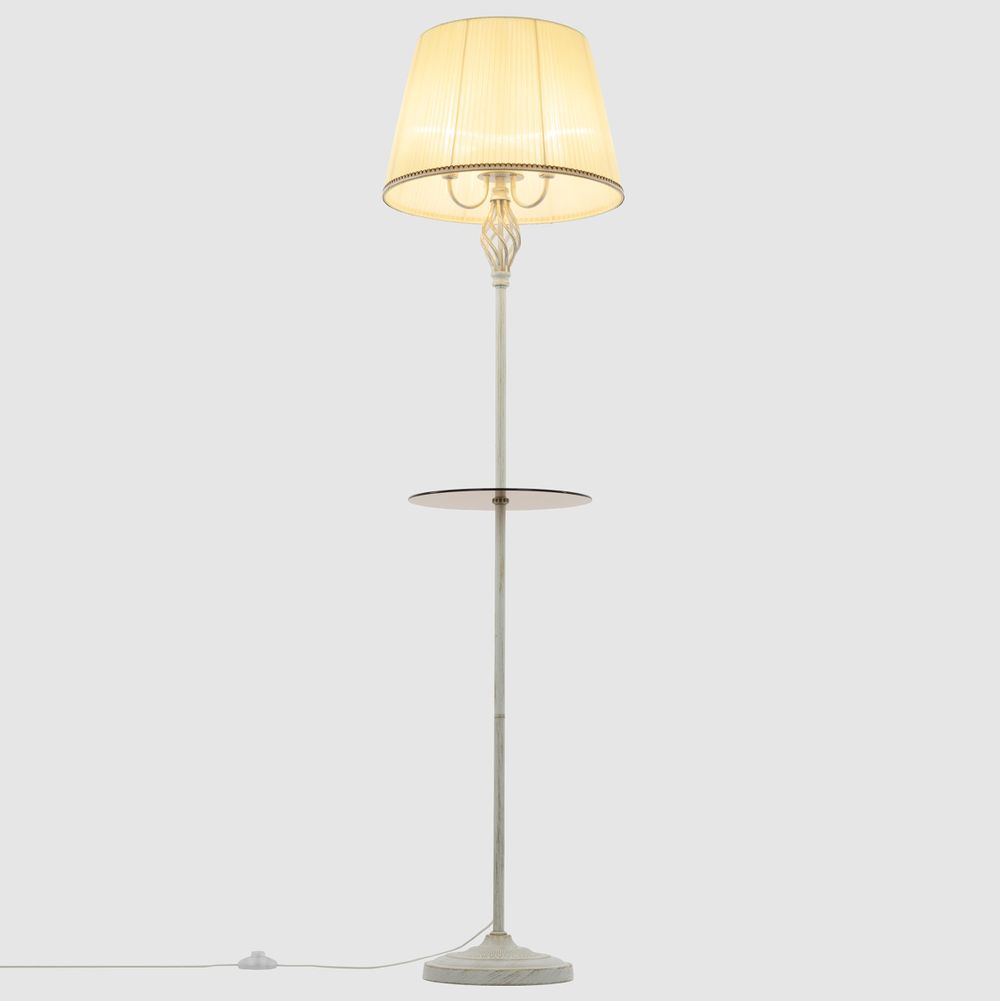 Citilux Вена CL402923T Торшер патина со столиком и кремовым абажуром