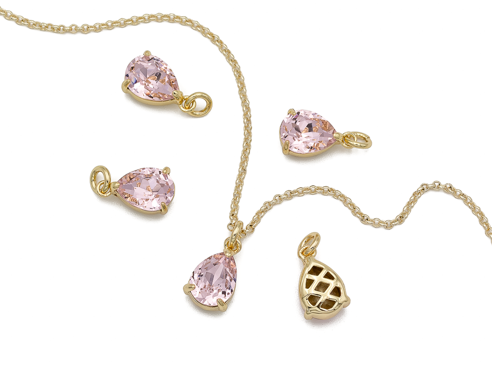 Подвеска Капля-мини с кристаллом, 10,5мм