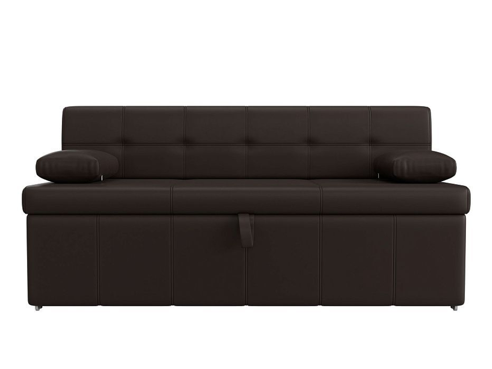 Диван кухонный прямой Лео, Коричневый, Экокожа, 28654