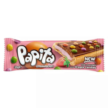 Печенье с молочным кремом и драже "Papita Strawberry" 33 гр.