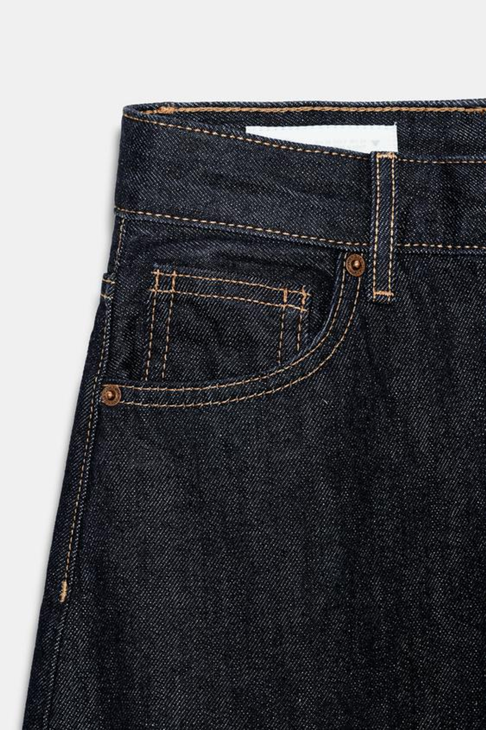 ZARA ДЖИНСЫ BARREL TRF С ВЫСОКОЙ ПОСАДКОЙ, ТЕМНЫЙ ИНДИГО