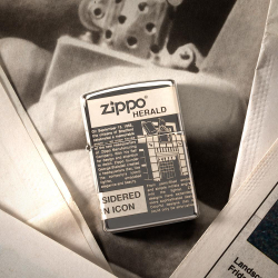 Зажигалка Black Ice® Newsprint Design ZIPPO 49049