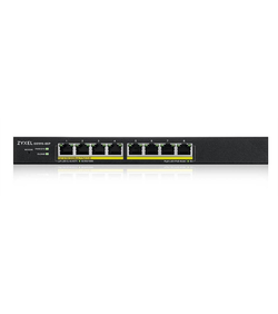 Smart L2 коммутатор PoE+ Zyxel NebulaFlex GS1915-8EP, 8xGE PoE+, бесшумный (без вентилятора), бюджет PoE 60 Вт