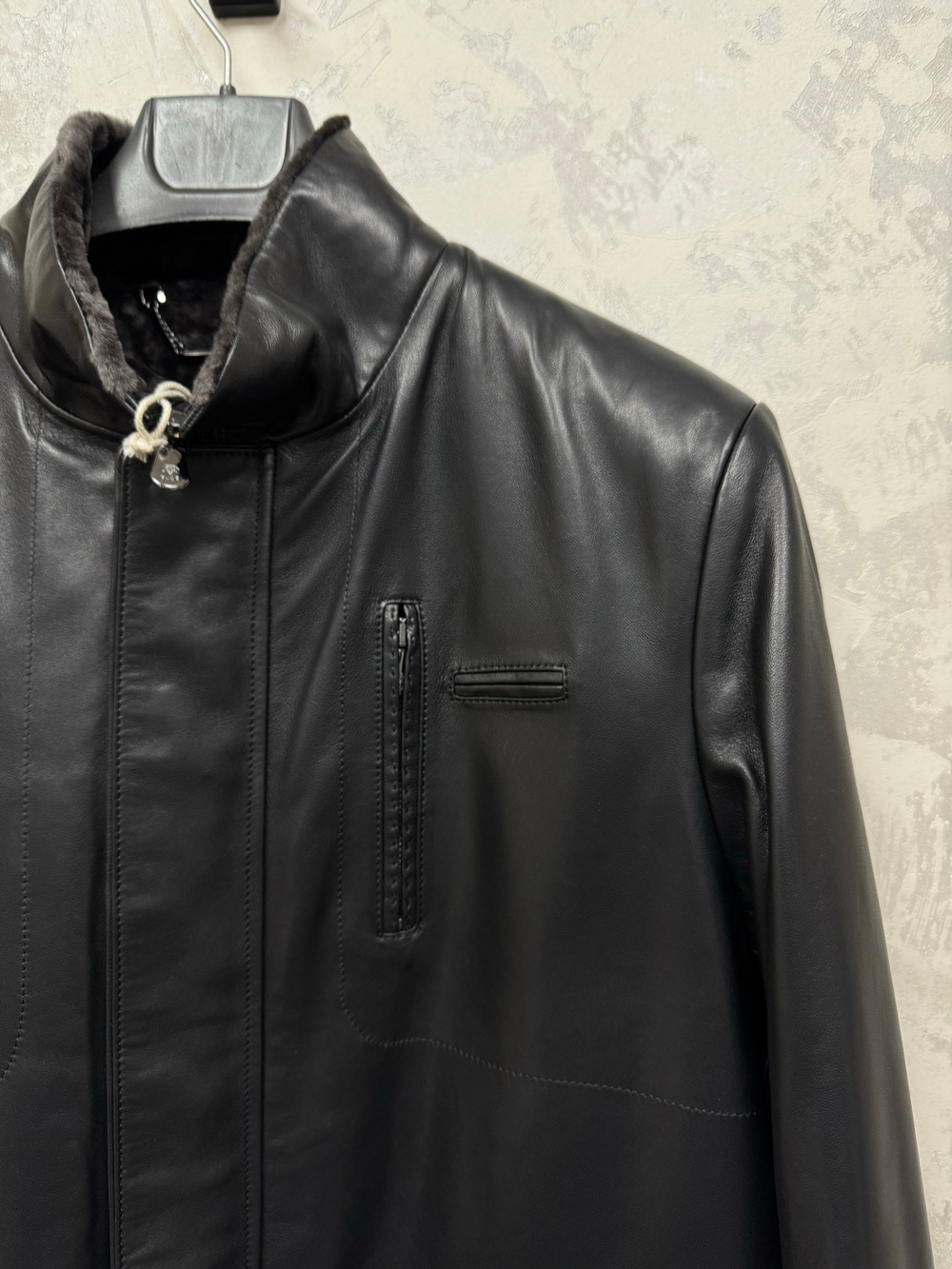 Кожаная куртка с мехом Brunello Cucinelli