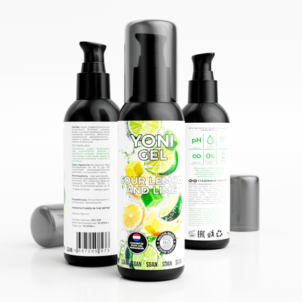Сьедобный гель на водной основе SGAN Yoni Gel, Lemon and Lime, 100 мл.