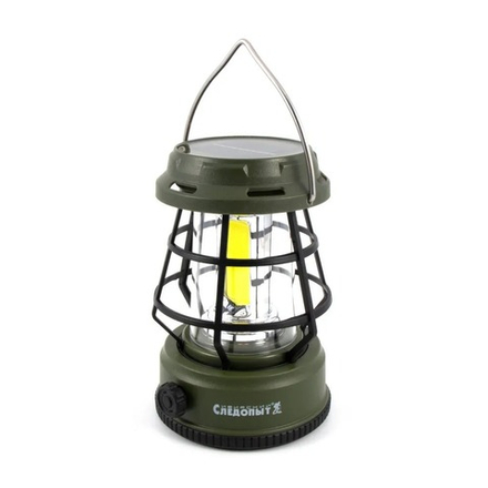 Фонарь кемпинговый "СИБИРСКИЙ СЛЕДОПЫТ-Неон-2", 2СОВ, солн. бат., аккум.1x2200 mAh, зеленый/72/