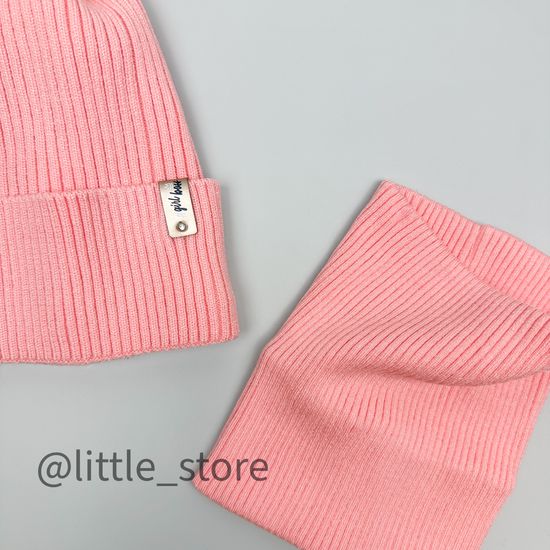 Шапка со снудом, Светлый коралл