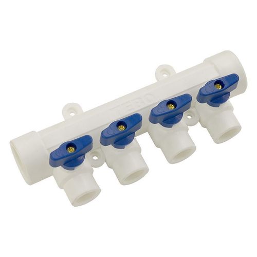 Коллектор полипропиленовый 25х20 мм универсальный 4 выхода TEBO